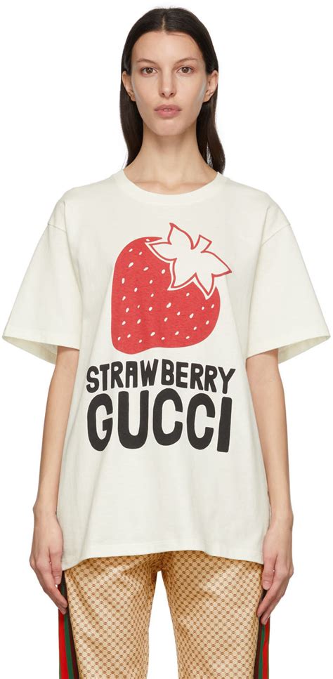 gucci strawberry t shirt|Gucci strawberry loafer.